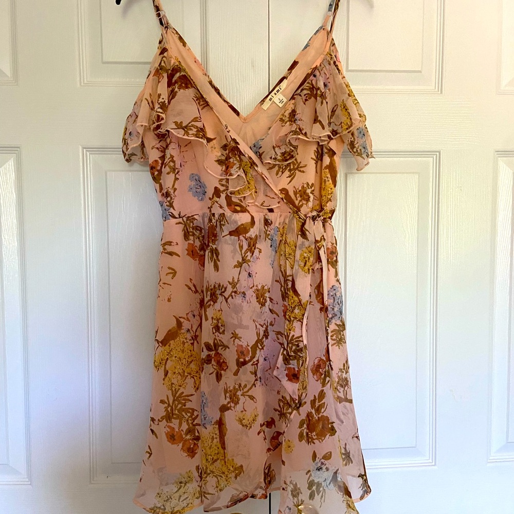Wrap dress with flower print